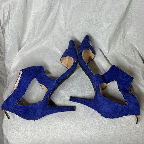 Jessica Simpson Blue Suede Mekos Strappy Heel Open Toe Sandals Size 7 - Picture 4 of 13